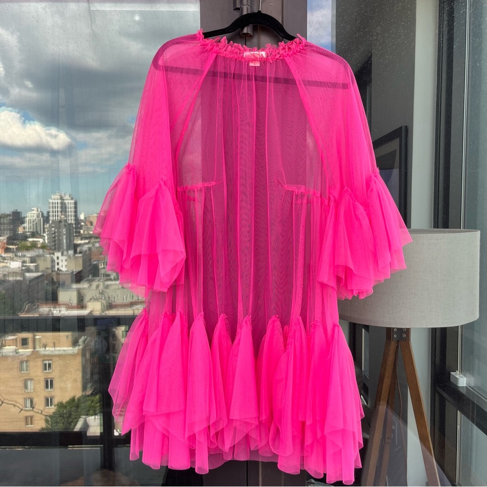Hot Pink Tulle Mini Dress